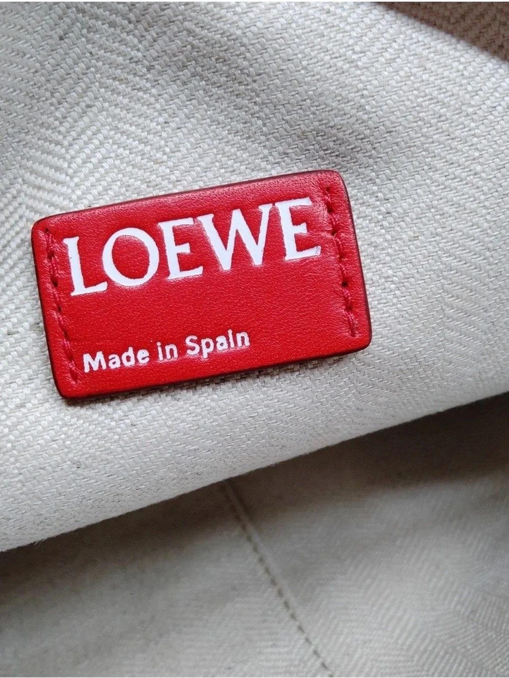 LOEWE Red Leather Zipper Clutch Bag